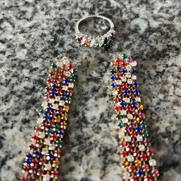 🌈 Rainbow earrings and Ring - Picture 3 of 6
